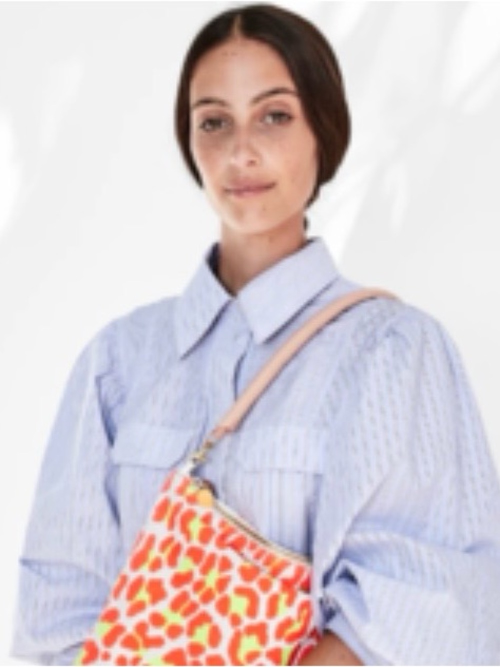 Clare V Red and Yellow Animal Patterned shoulder Bag